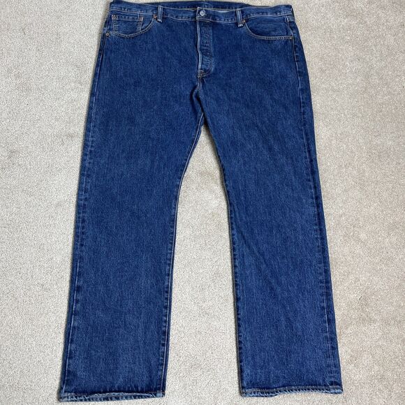 Levis 501 XX Jeans Men‎ Sz 46x34 Actual 49x34 Button Fly Blue Denim Straight Leg - Picture 1 of 13